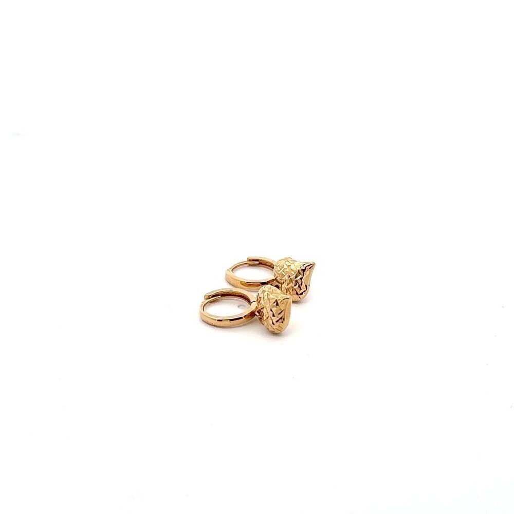 18K Gold Earrings Hoops Dangle Heart